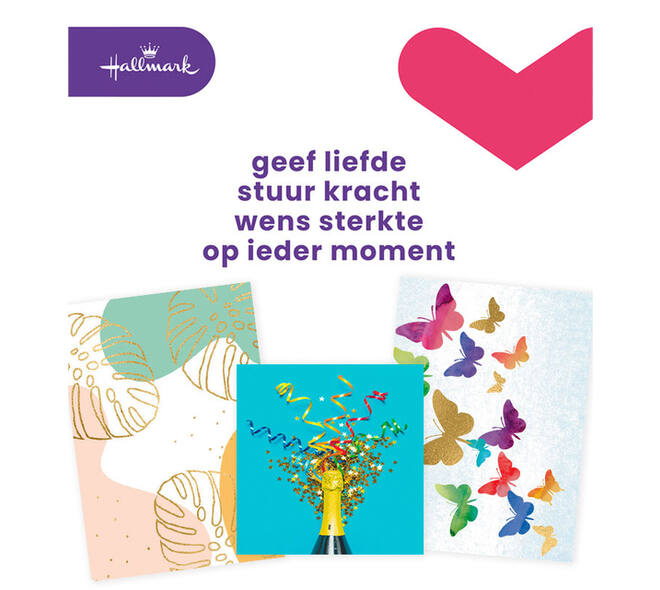 Wenskaart Hallmark Business Box zonder tekst navulset à 8 stuks