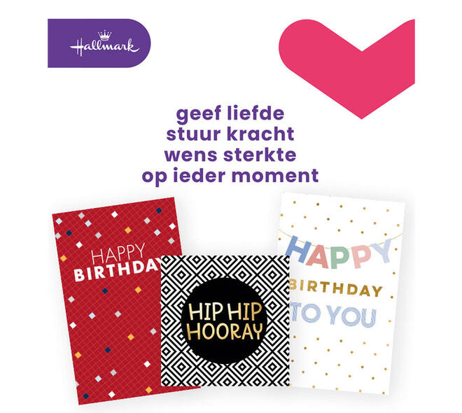 Wenskaart Hallmark Business Box verjaardag engelstalig navulset à 6 stuks