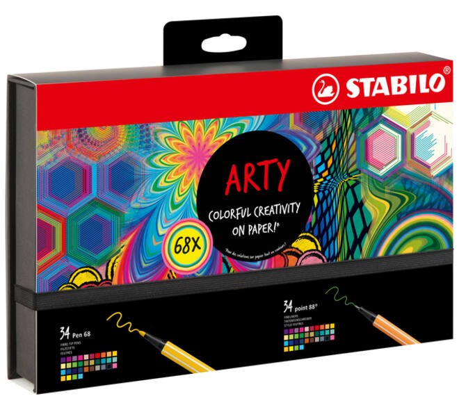Fineliner STABILO point 88 & Pen 68  Arty creative ass luxe box 68st