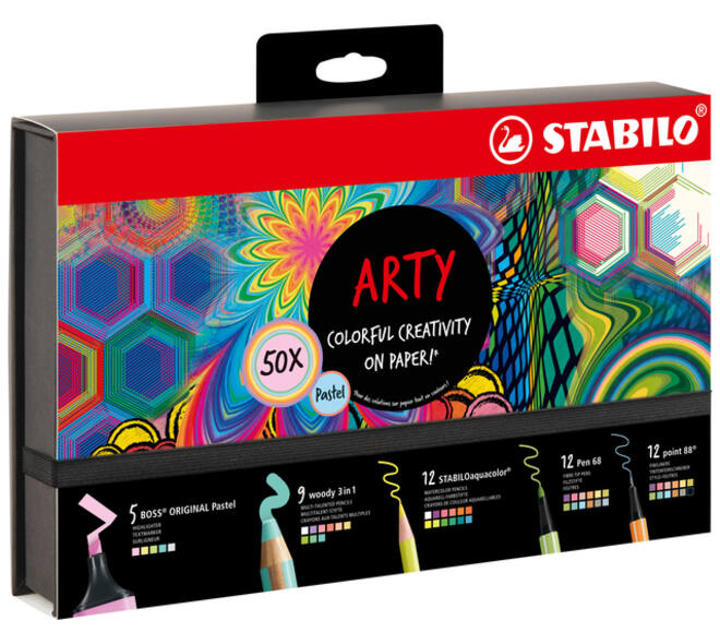 Creative set Stabilo 77/6 Arty colorful creative pastel mix 50 stuks