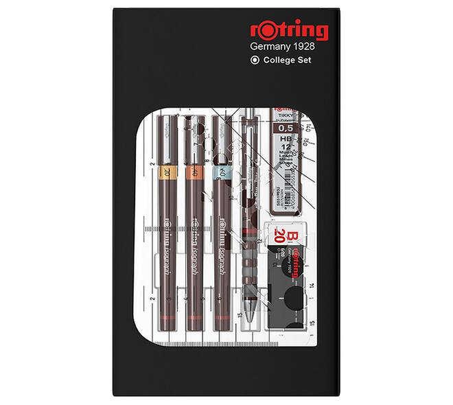 Tekenset rOtring Isograph 7-delig