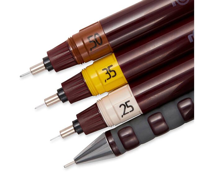 Tekenset rOtring Isograph college 0.25mm, 0.35mm en 0.5mm 34 stuks