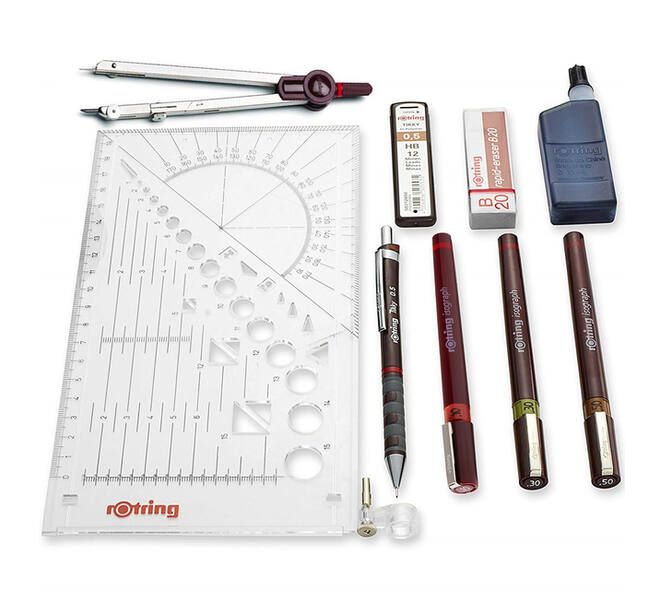Tekenset rOtring Isograph Master 10-delig