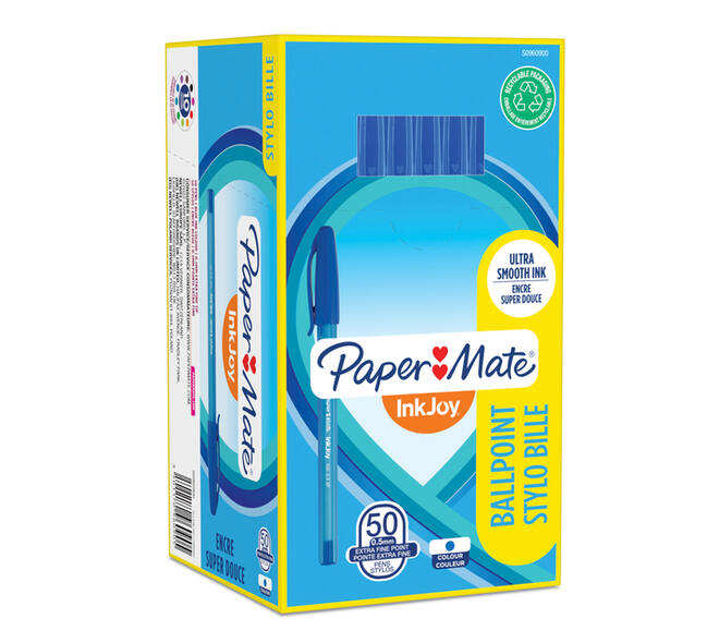 Balpen Paper Mate Inkjoy 100 ultrafijn blauw