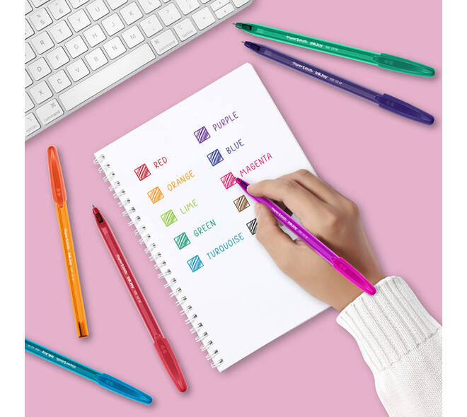 Balpen Paper Mate Inkjoy 100 ultrafijn blauw