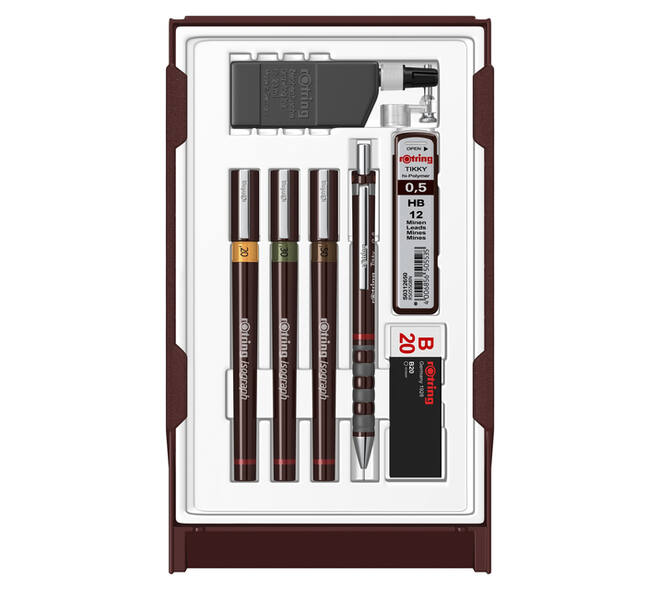 Tekenset rOtring Isograph college 0.2mm, 0.3mm en 0.5mm set à 3 stuks