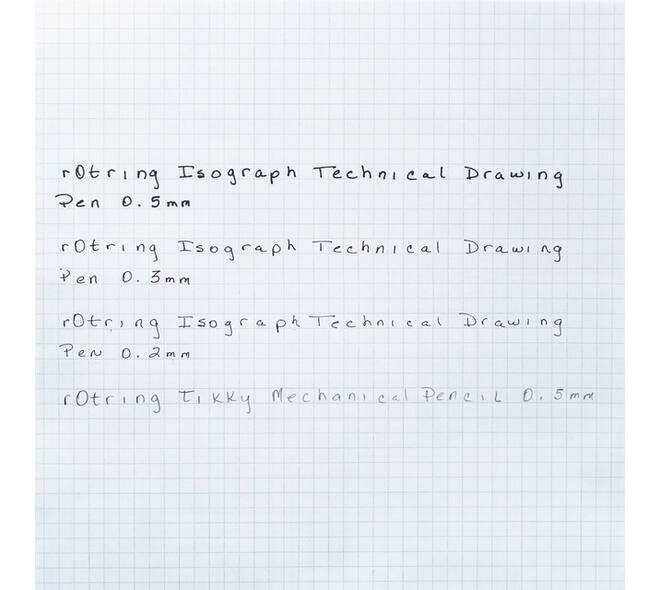 Tekenset rOtring Isograph college 0.2mm, 0.3mm en 0.5mm set à 3 stuks