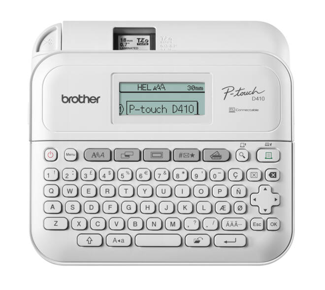 Labelprinter Brother P-touch TZe PT-D410 desktop qwerty 18mm wit in koffer