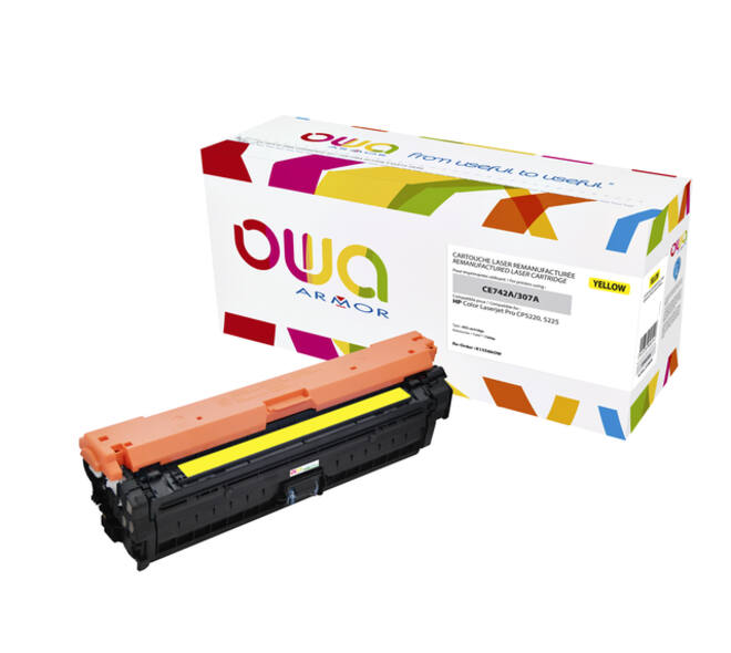 Tonercartridge OWA alternatief tbv HP CE742A geel