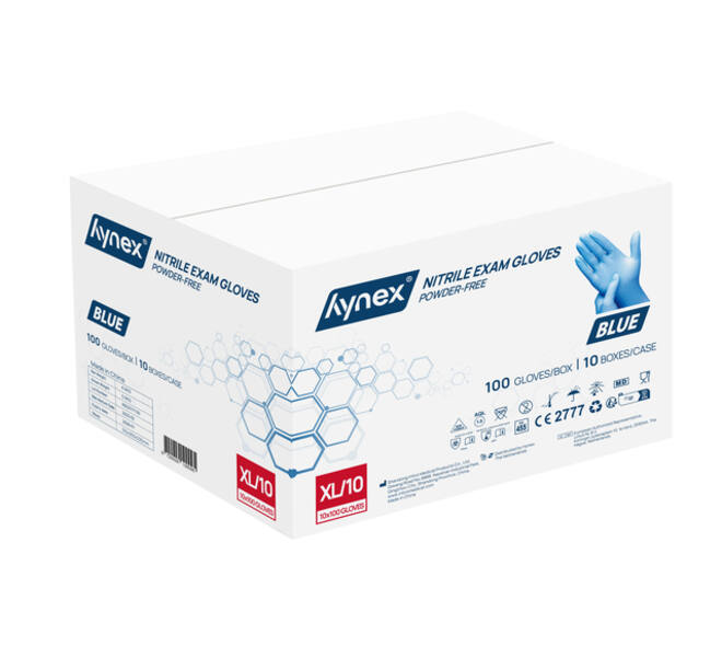 Handschoen Hynex nitril XL blauw 3.5g pak à 100 stuks