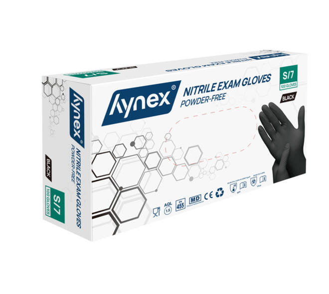 Handschoen Hynex nitril S zwart 3.5g pak à 100 stuks