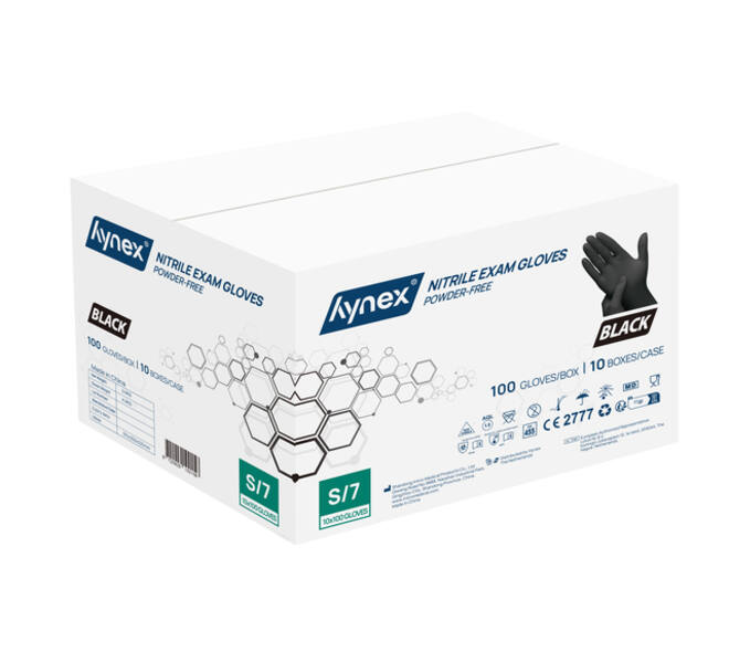 Handschoen Hynex nitril S zwart 3.5g pak à 100 stuks
