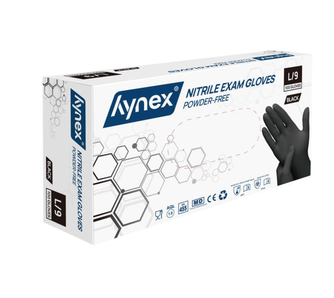 Handschoen Hynex nitril L zwart 3.5g pak à 100 stuks
