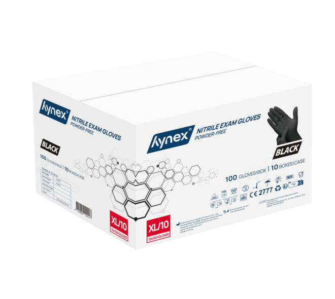 Handschoen Hynex nitril XL zwart 3.5g pak à 100 stuks