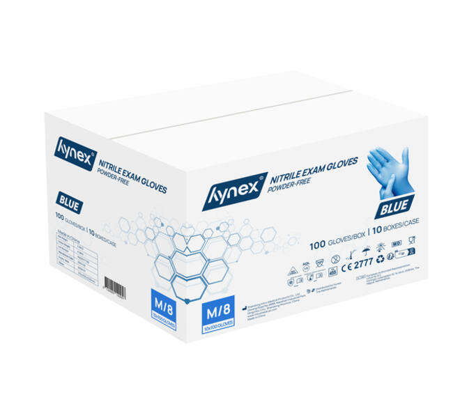Handschoen Hynex nitril M blauw 3.5g pak à 100 stuks