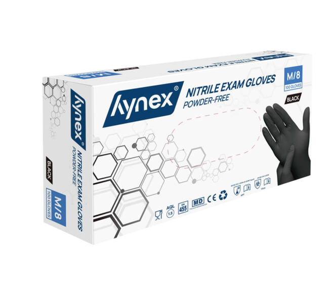 Handschoen Hynex nitril M zwart 3.5g pak à 100 stuks