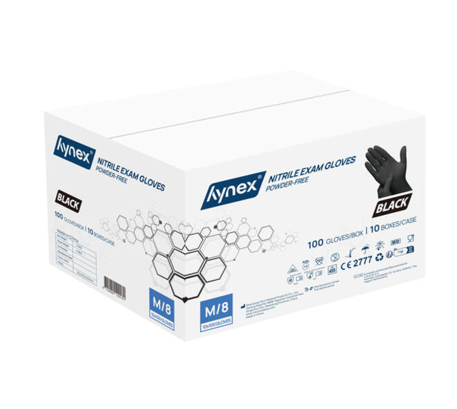 Handschoen Hynex nitril M zwart 3.5g pak à 100 stuks
