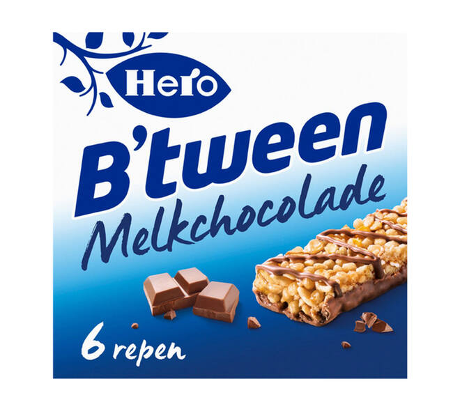 Tussendoortje Hero B'tween melkchocolade 6pack reep 25gr