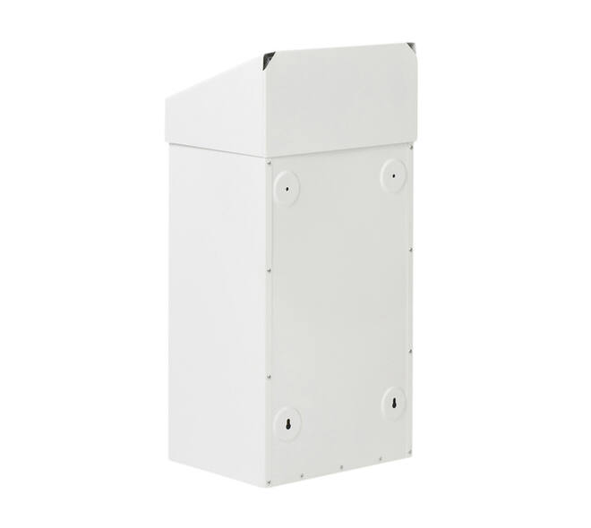 Afvalbak Vepa Bins met pushdeksel 50 liter metaal wit