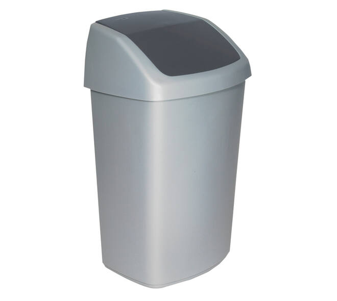 Afvalbak Curver Swing 50 liter zilver