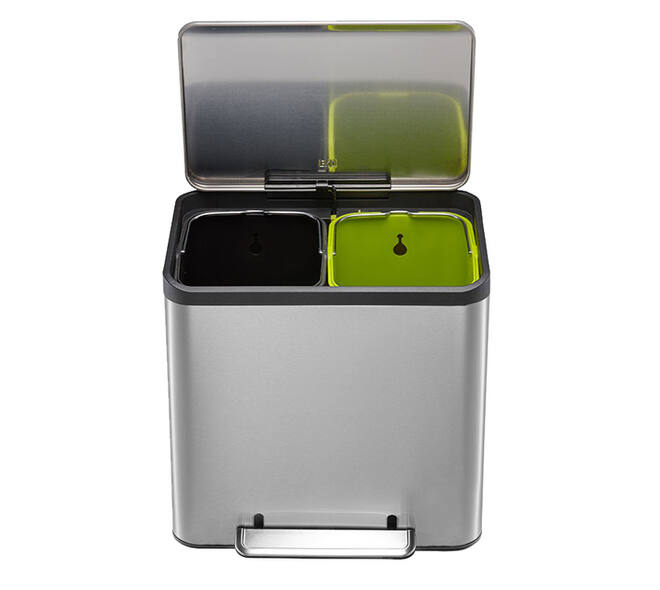 Pedaalemmer EKO EcoCasa Recycler 15+15 liter rvs