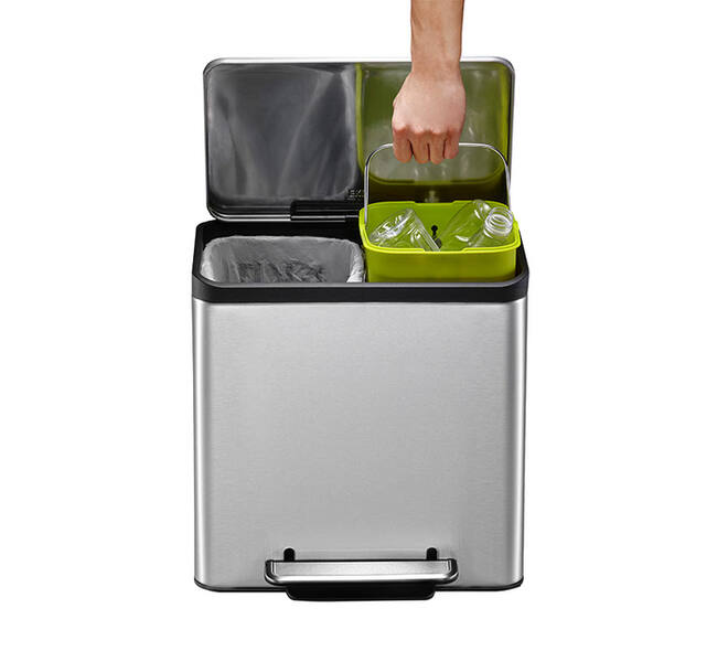Pedaalemmer EKO EcoCasa Recycler 15+15 liter rvs