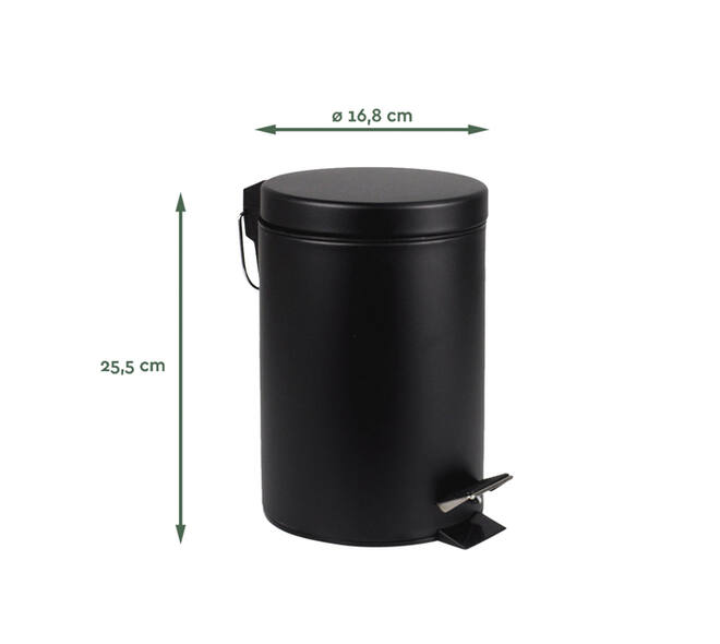Pedaalemmer BRASQ 3 liter zwart