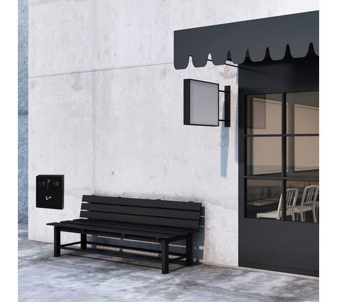 Asbak BRASQ wand 32x26cm zwart