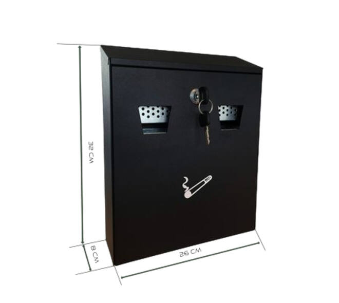Asbak BRASQ wand 32x26cm zwart