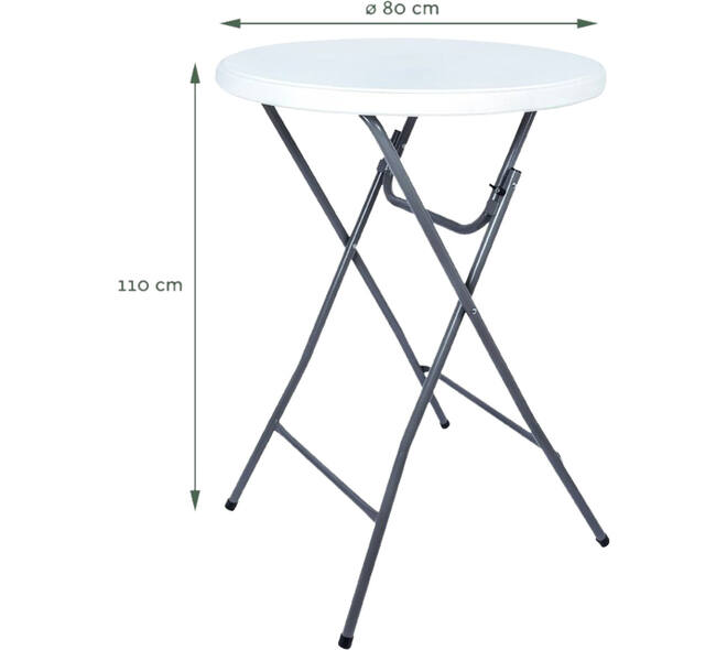Statafel BRASQ 80cm BT100 wit