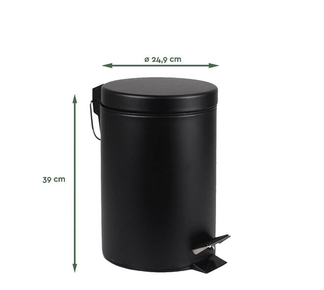Pedaalemmer BRASQ 12 liter zwart