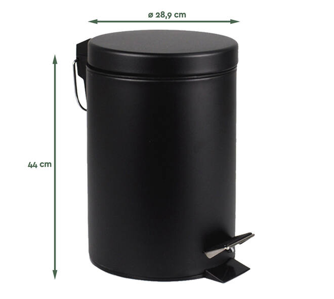 Pedaalemmer BRASQ 20 liter zwart