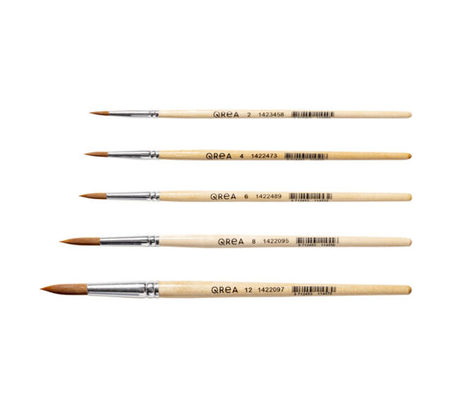 Penseel Qrea synthetisch haar set à 5 breedtes