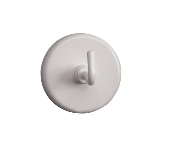 Magneet met haak MAUL 36mm trekkracht 6kg wit 5 stuks