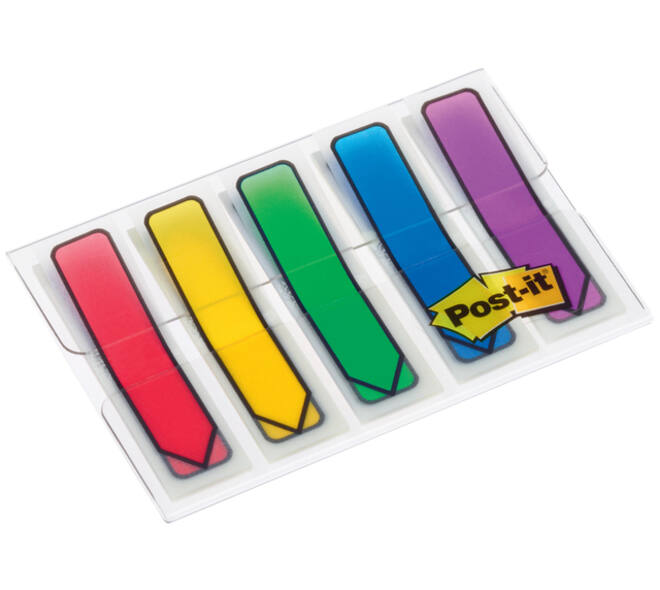 Indextabs 3M Post-it 684 12x43mm pijlvorm assorti 100 stuks