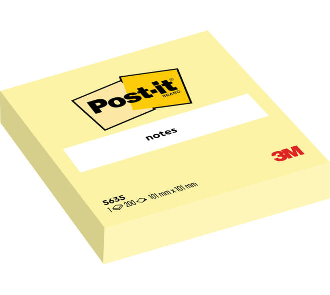 Memoblok 3M Post-it 563 101x101mm geel 200 vel