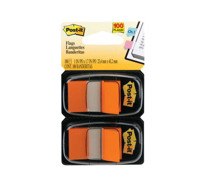 Indextabs 3M Post-it 680 25.4x43.2mm duopack oranje 100 vel