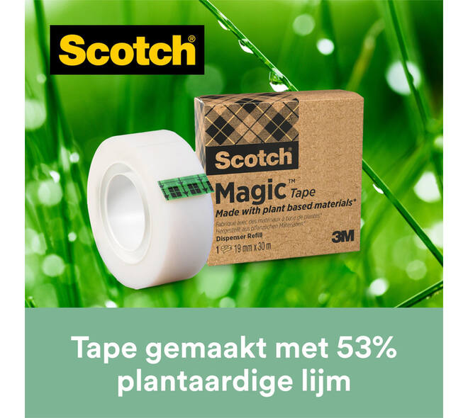 Plakband Scotch Magic 810 19mmx33m transparant 14 rollen + plakbandhouder zwart