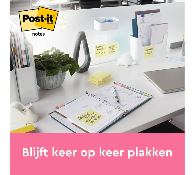 Memoblok 3M Post-it 655 76x127mm geel 16 + 4 gratis