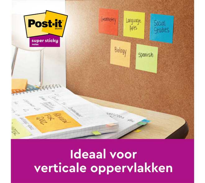 Memoblok 3M Post-it Z-Note R330 Super Sticky 76x76mm assorti kleur 20 + 4 gratis