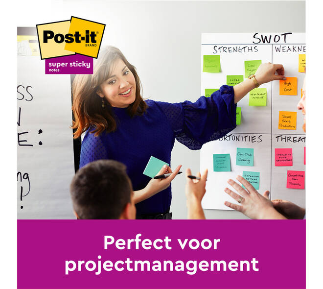 Memoblok 3M Post-it 655 76mmx127mm Super Sticky Oasis 5 stuks