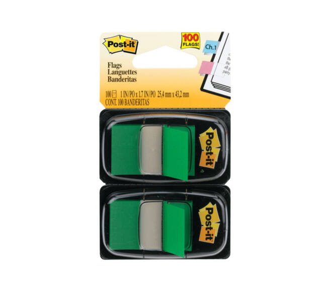Indextabs 3M Post-it 680 25.4x43.2mm duopack groen 100 vel