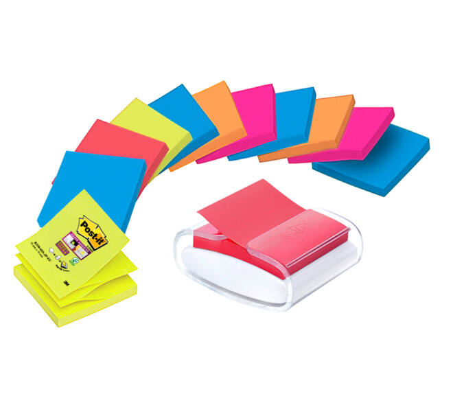 Memoblokdispenser 3M tbv Post-it Z-Note 76x76mm transparant + 12 blok Z-notes