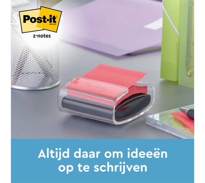 Memoblokdispenser 3M tbv Post-it Z-Note 76x76mm transparant + 12 blok Z-notes