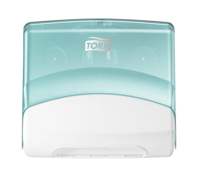 Reinigingsdoekdispenser Tork W4 Performance gevouwen turquoise 654000