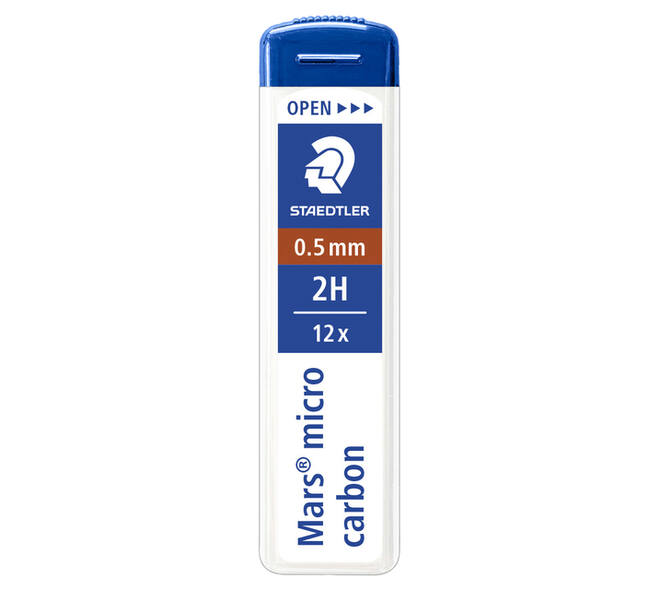 Potloodstift Staedtler Mars Carbon Micro 0.5mm 2H 12 stuks
