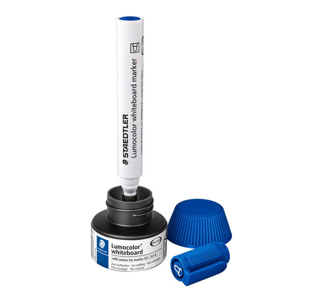 Viltstiftvulling Staedtler Lumocolor whiteboard 30ml blauw