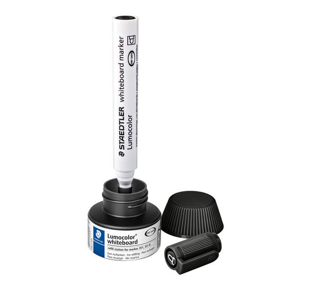 Viltstiftvulling Staedtler Lumocolor whiteboard 30ml zwart