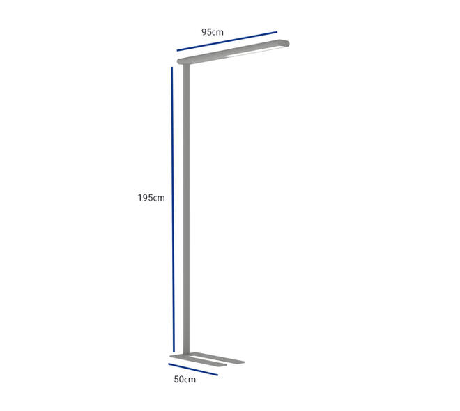 Vloerlamp MAUL Jet LED dimbaar hg 195 cm zilver