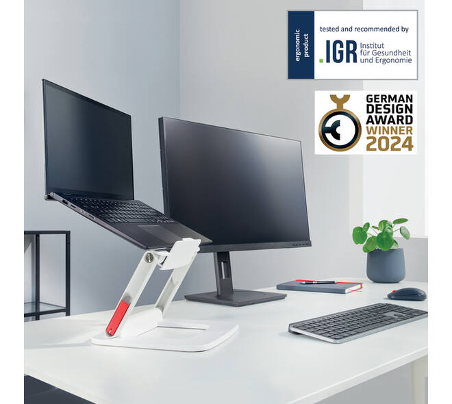 Laptopstandaard Leitz Ergo verstelbare multihoek wit